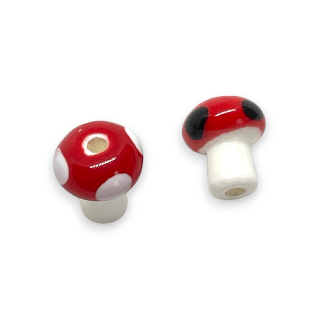 Pasador honguitos hongos multicolor porcelana / unidad3