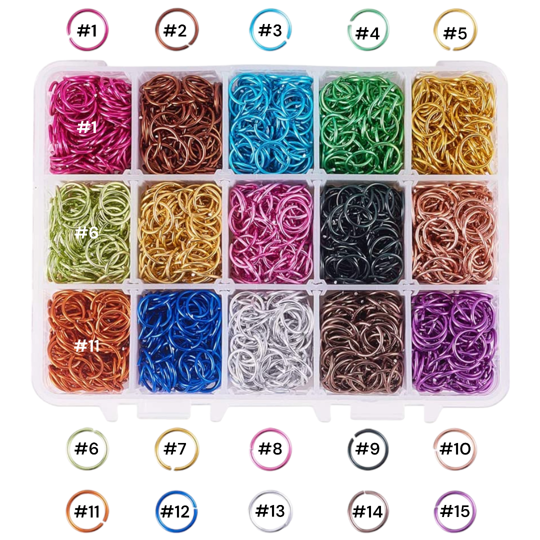 Argollas de unión aluminio 10 mm multicolor / 20 uds7