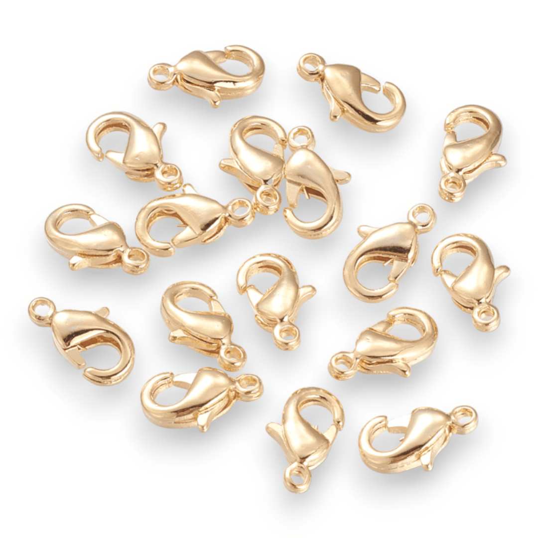 Broche pico loro 9 mm baño de oro / unidad2