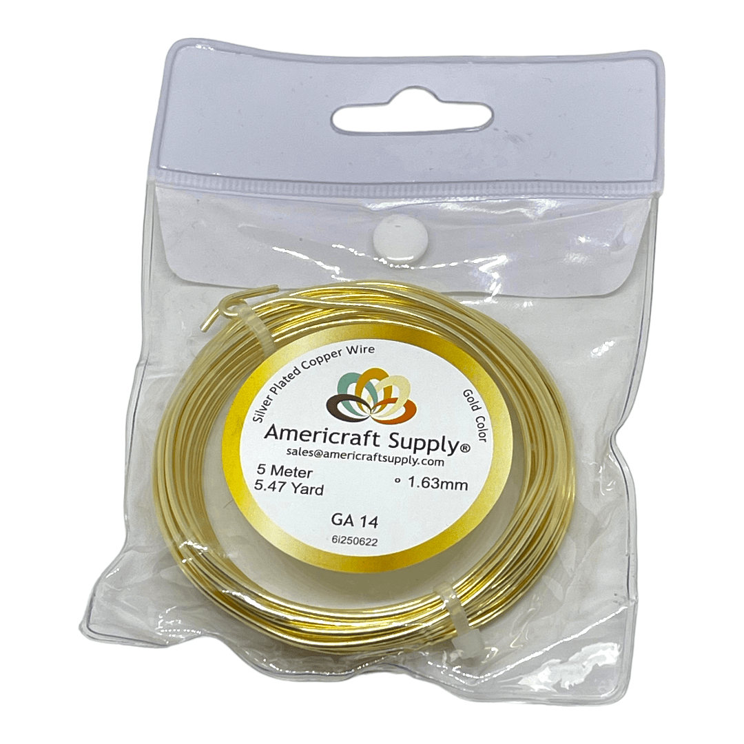 Alambre calibre 14 dorado americraft supply gold / Rollo1