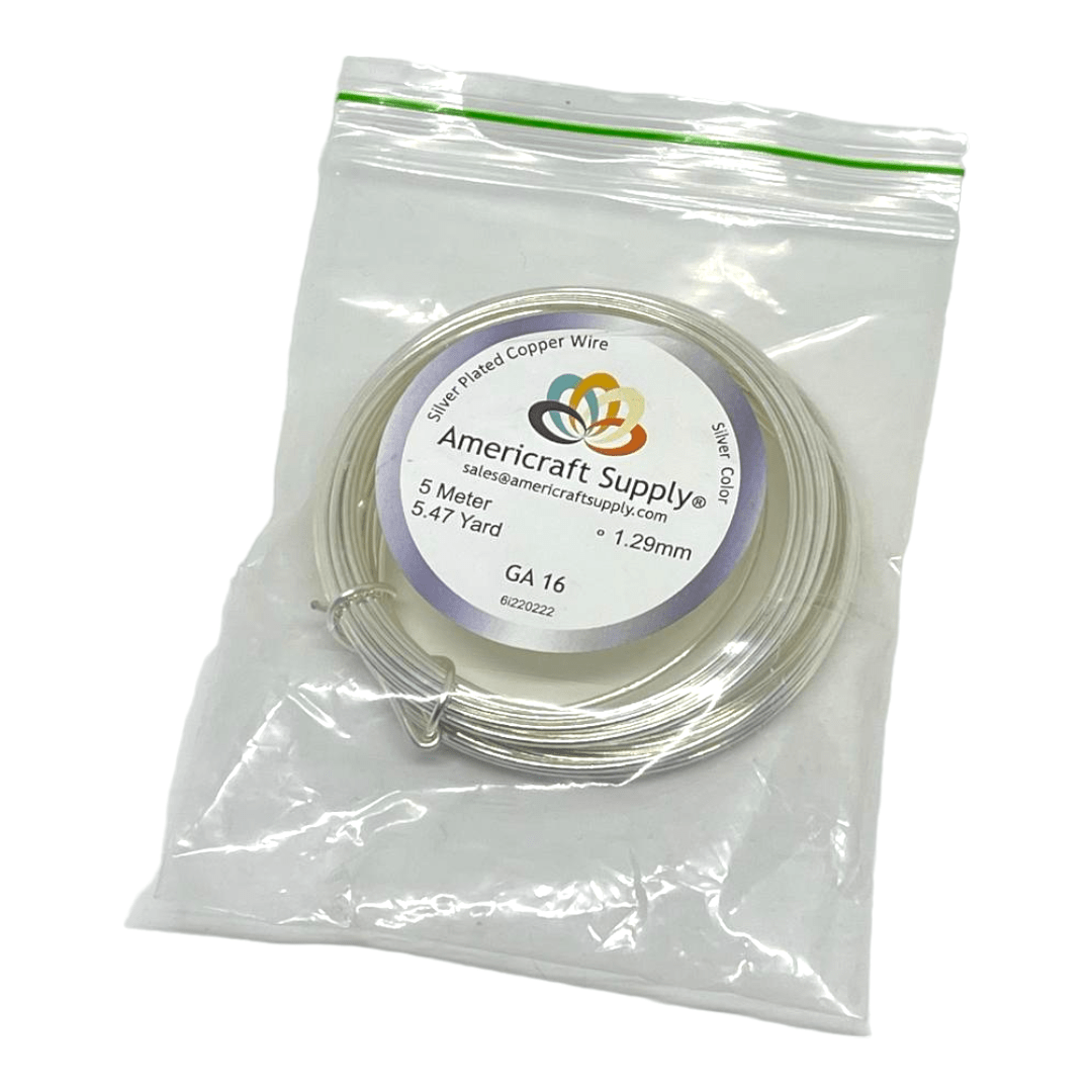 Alambre calibre 16 plateado americraft supply silver / Rollo1