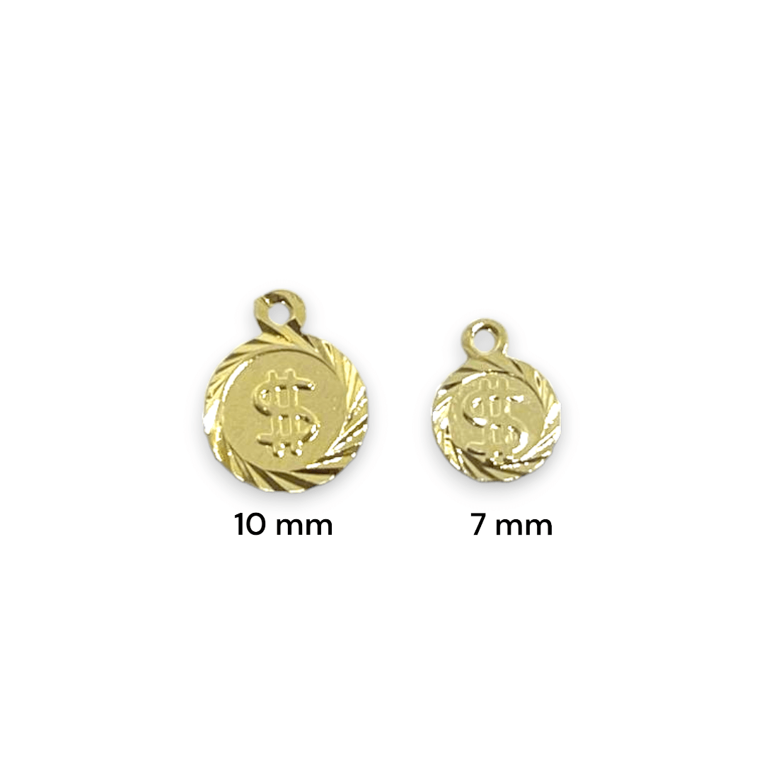 Mini Dije moneda dolar 7 y 10 mm Gold-filled  / unidad2