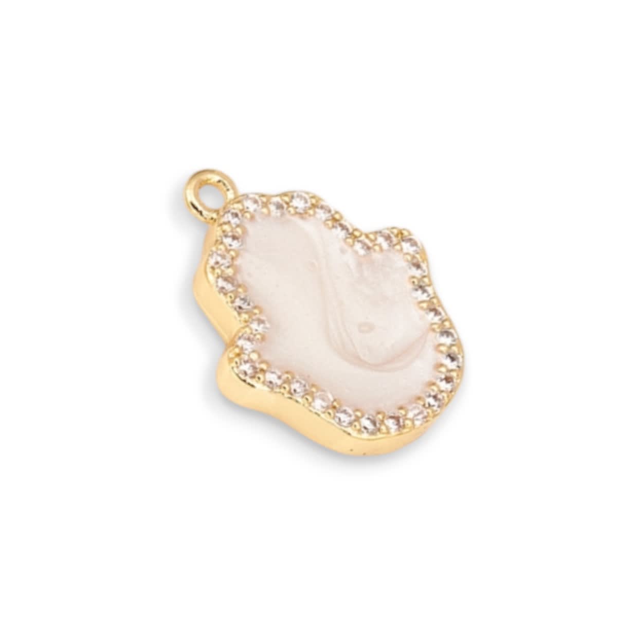 Dije colgante esmaltado hamsa mano fatima baño de oro / unidad6