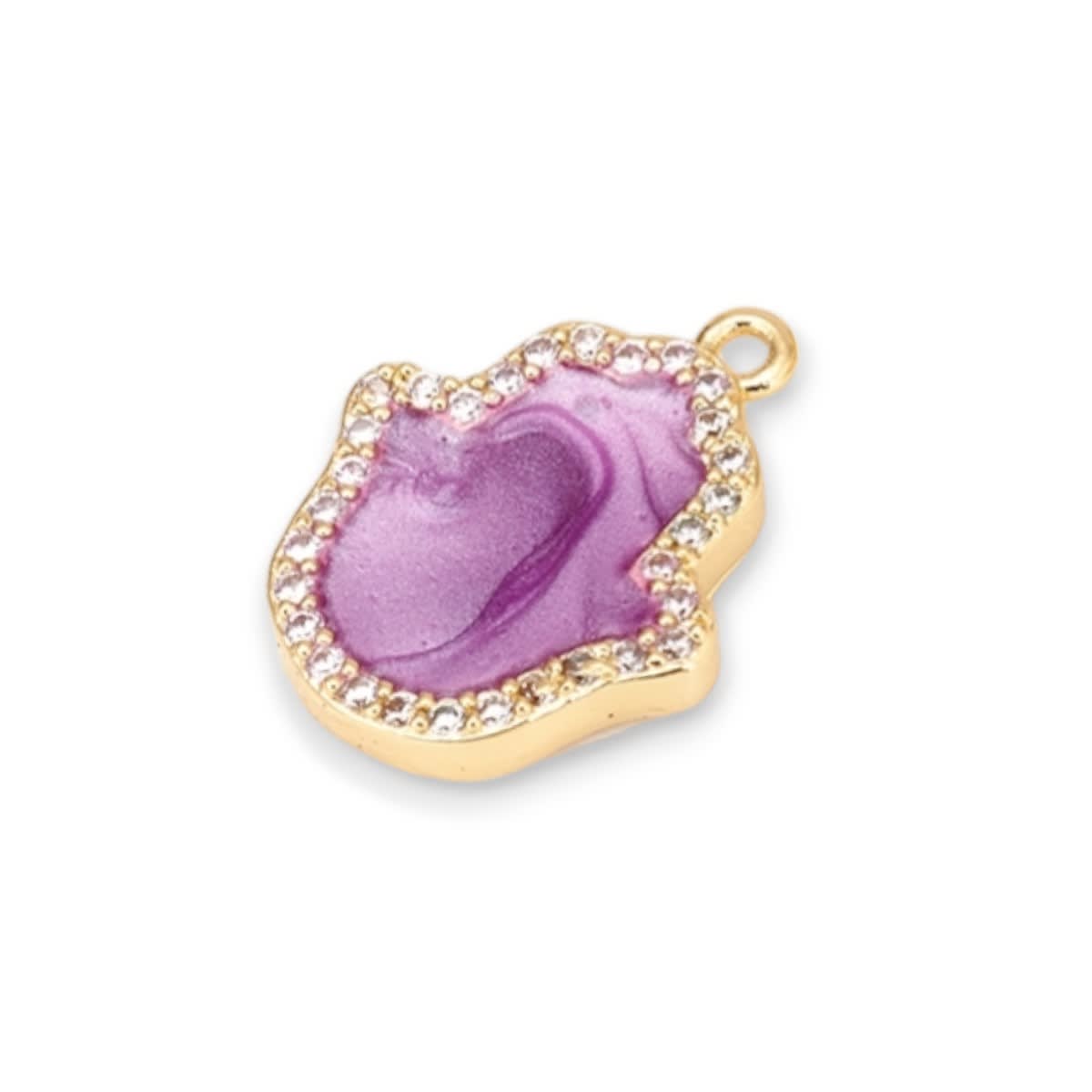 Dije colgante esmaltado hamsa mano fatima baño de oro / unidad5