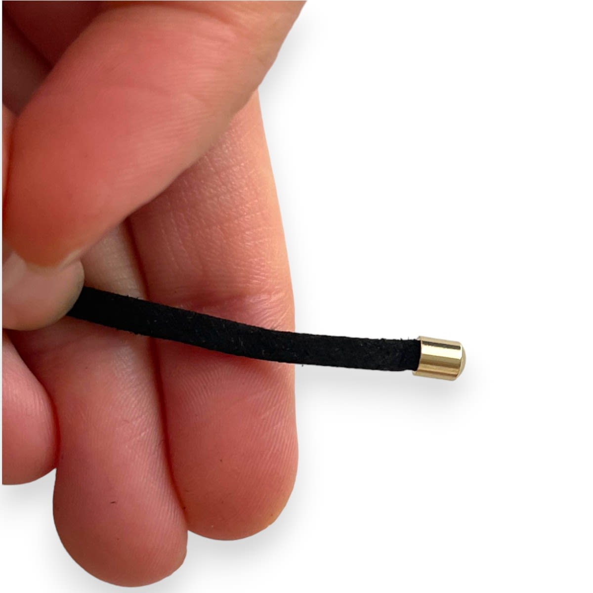 Terminal campana tapa cuero 5x4 mm baño de oro / par3