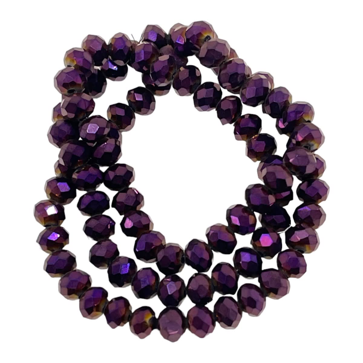 Sarta cristales 6 mm murano facetado unicolor / tira13