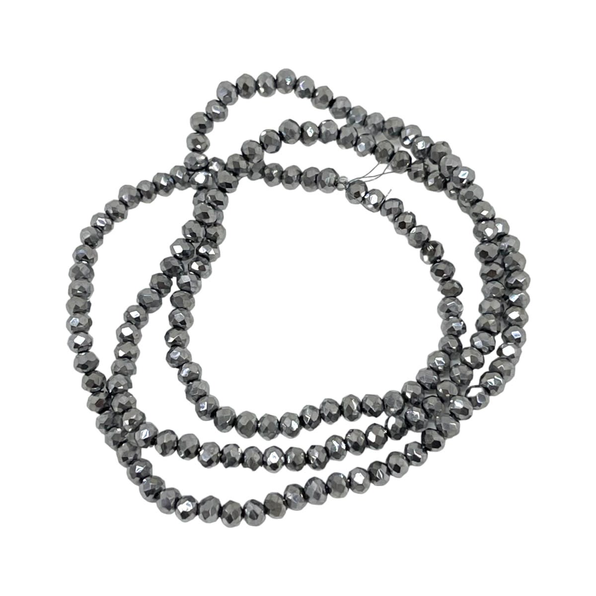 Sarta cristales 2 mm murano facetado metalizado / tira5