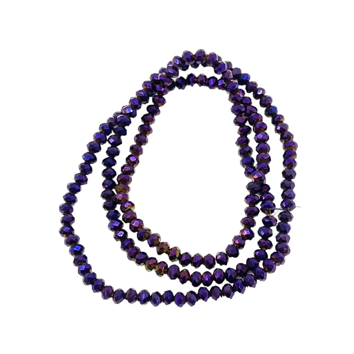 Sarta cristales 2 mm murano facetado metalizado / tira1