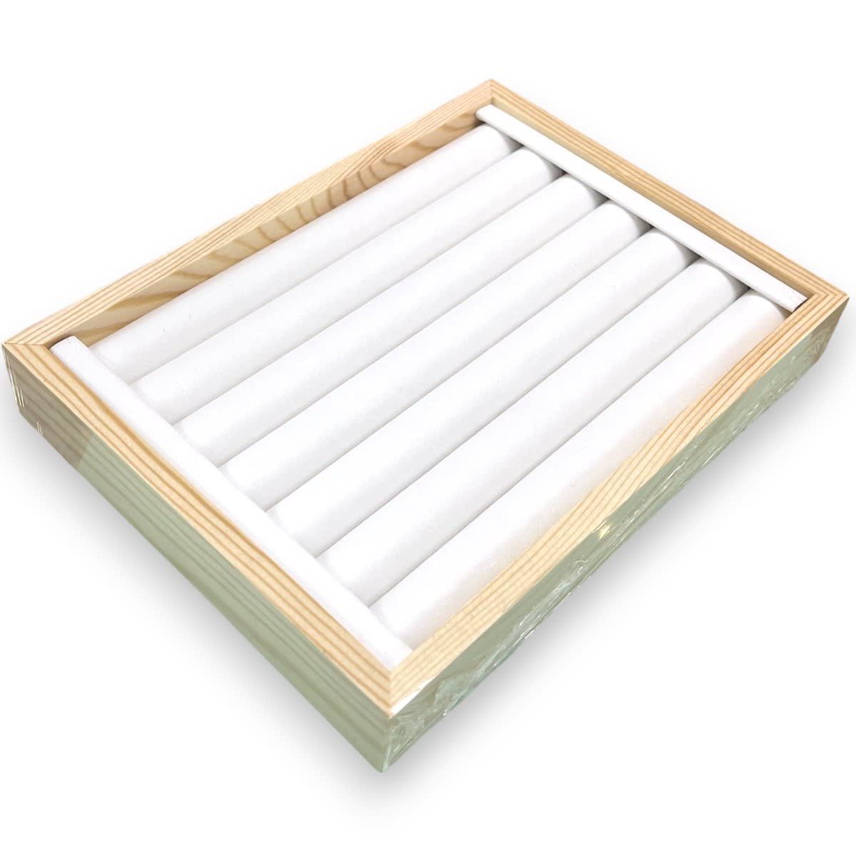 Exhibidor mostrario anillos eco cuero madera / unidad1