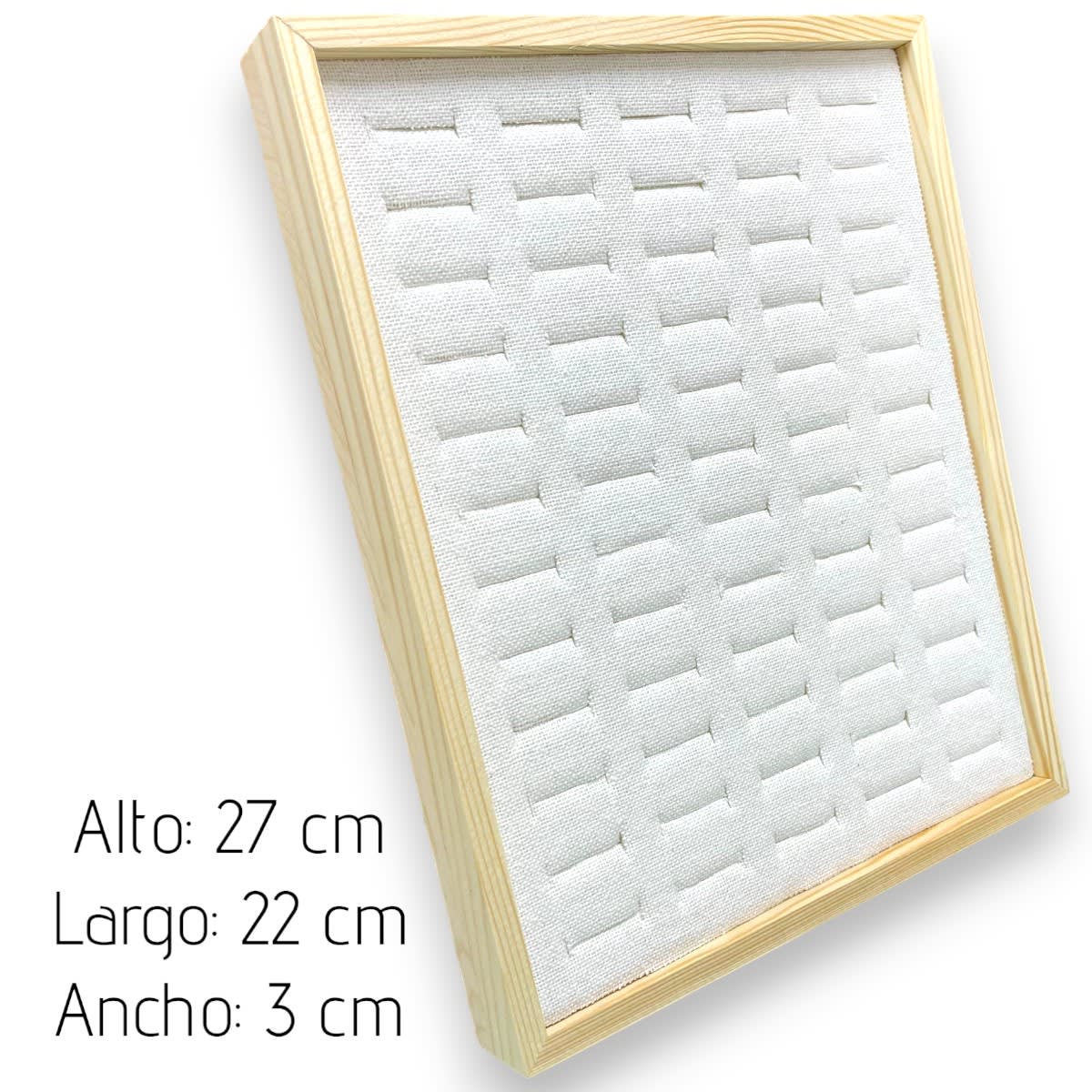 Exhibidor mostrario 60 anillos tela madera / unidad3