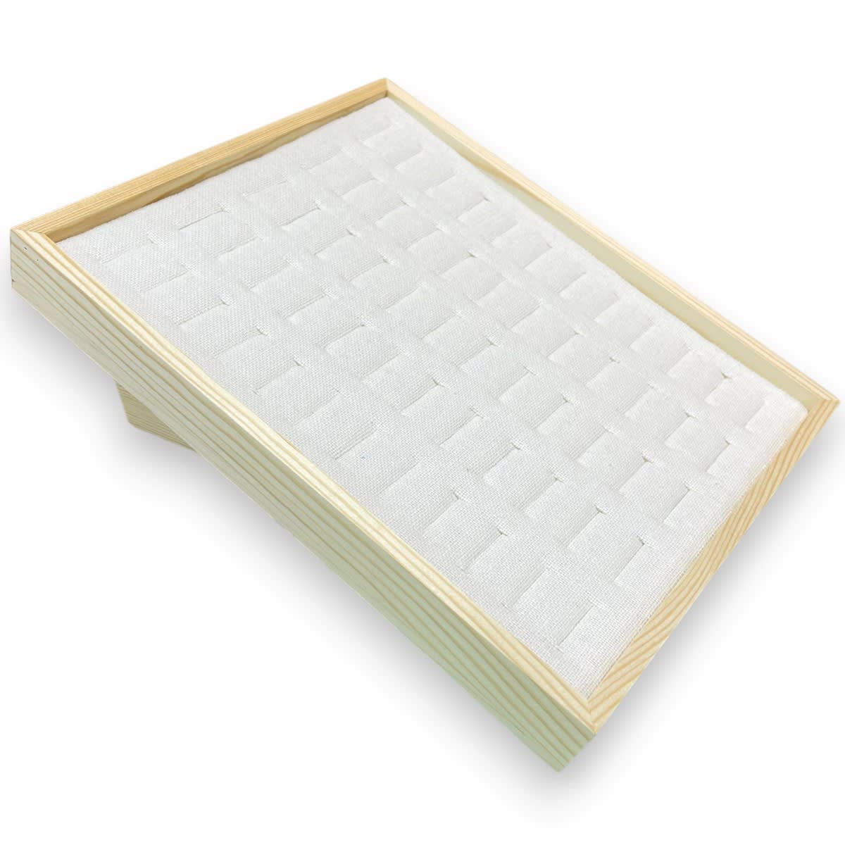 Exhibidor mostrario 60 anillos tela madera / unidad5