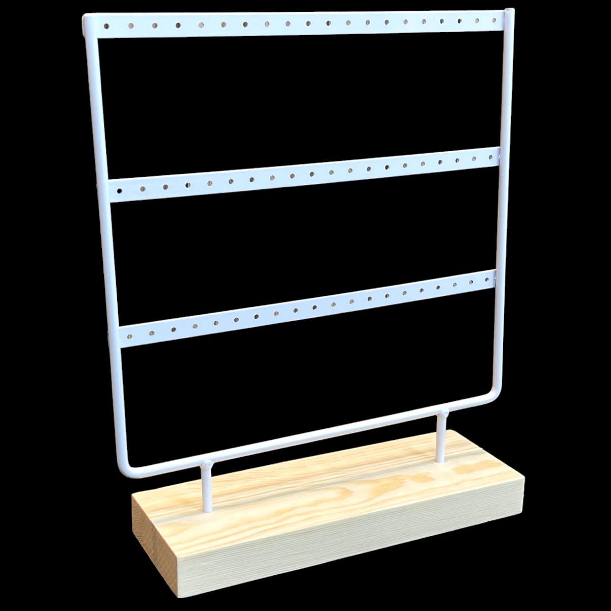 Exhibidor de aros zarcillos pendientes 30 pares metal y madera / unidad2