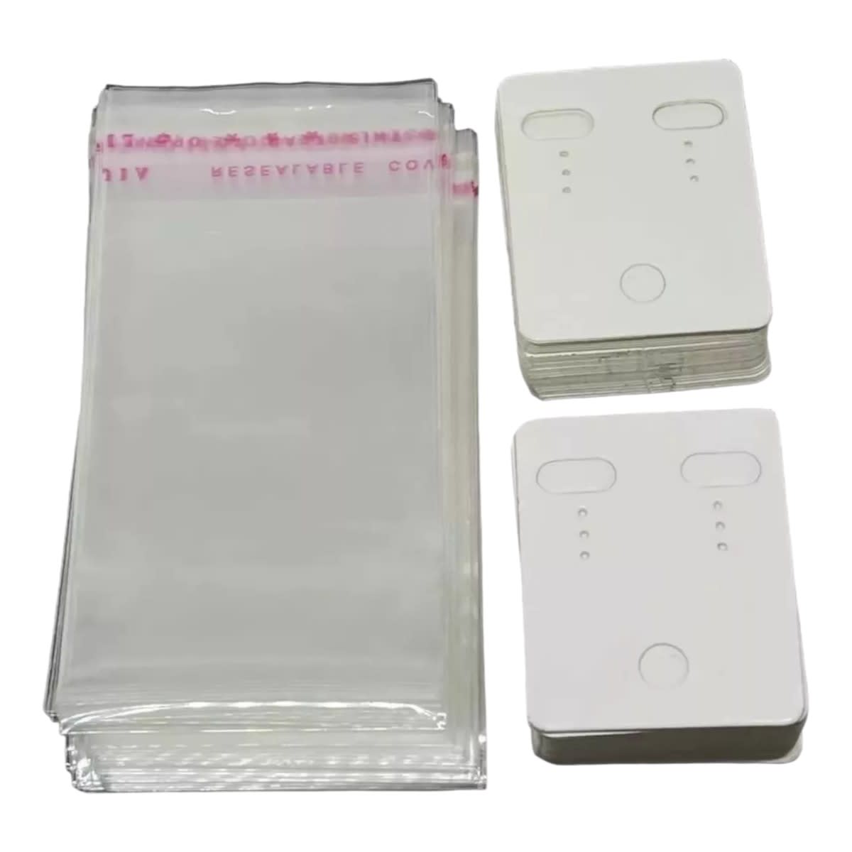 Bolsas celofán adhesivas con tarjetas de exhibición de aros / Paquete2