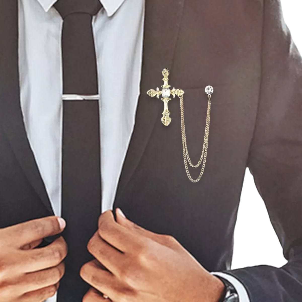 Broche prendedor cruz para traje de caballero / unidad2