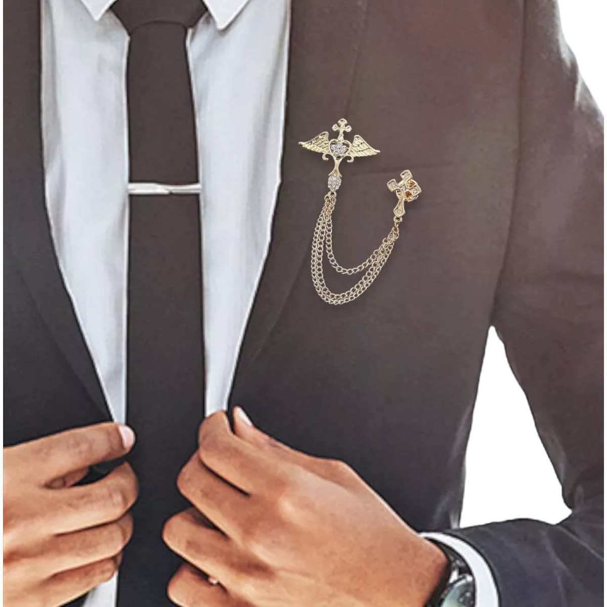 Broche prendedor corazón para traje de caballero / unidad2