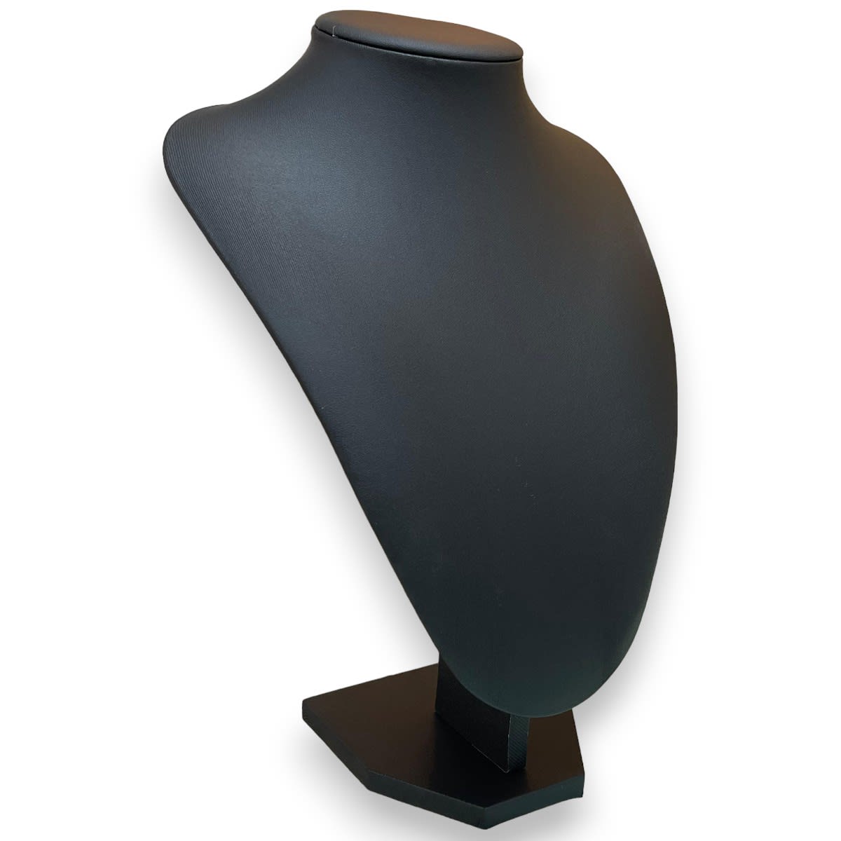 Exhibidor mostrario cuello alargado de eco cuero negro / unidad1