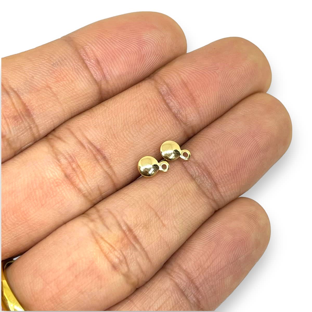 Base de aros topito círculo 4 mm baño de oro / par2