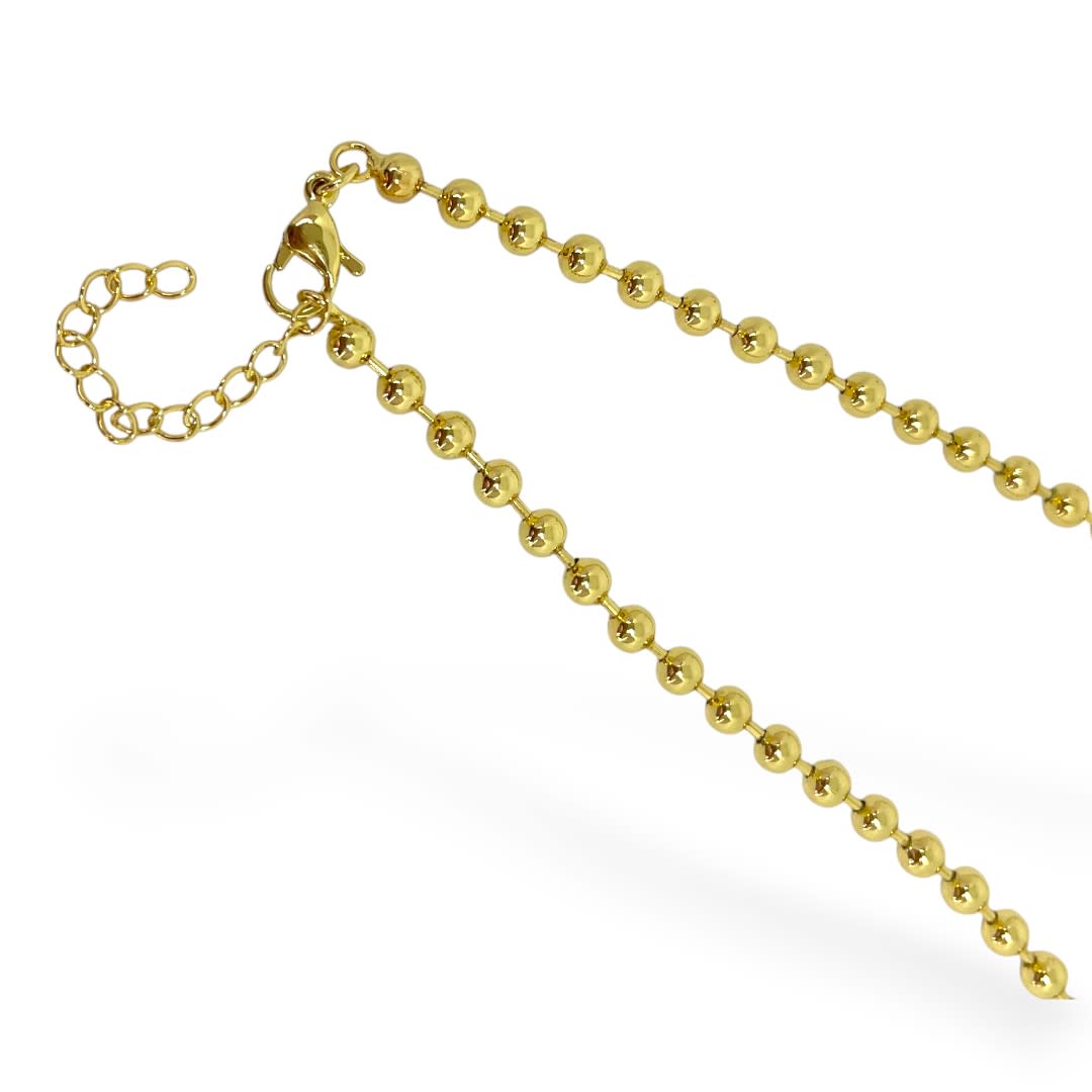 Cadena armada militar balin 4 mm baño de oro / unidad2