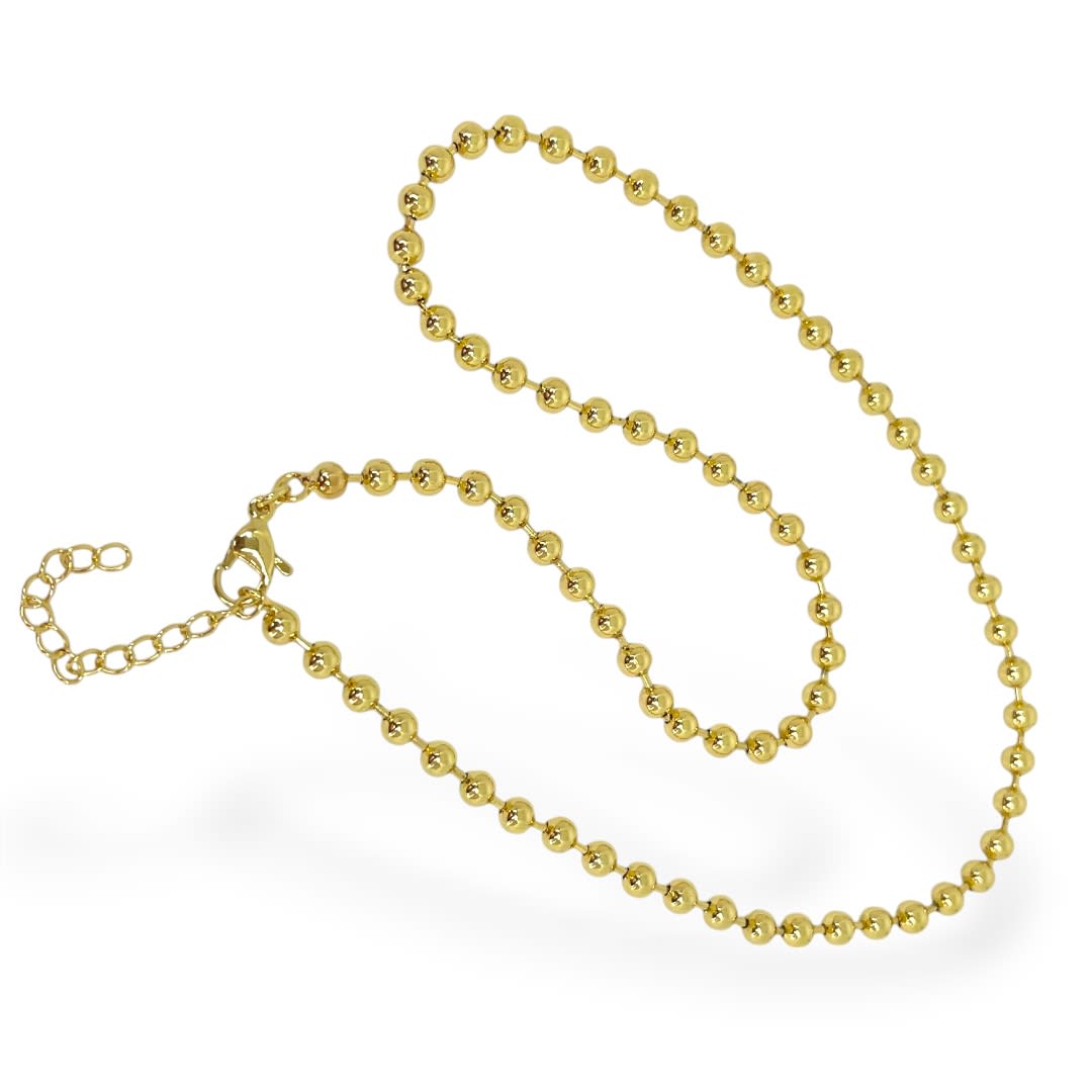 Cadena armada militar balin 4 mm baño de oro / unidad1