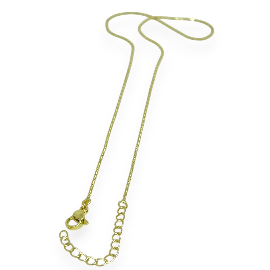 Cadena armada tejido mini arroz 1 mm con extensión baño de oro / unidad2