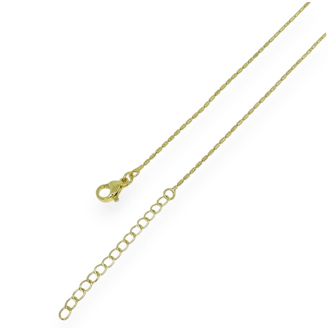 Cadena armada tejido mini arroz 1 mm con extensión baño de oro / unidad3