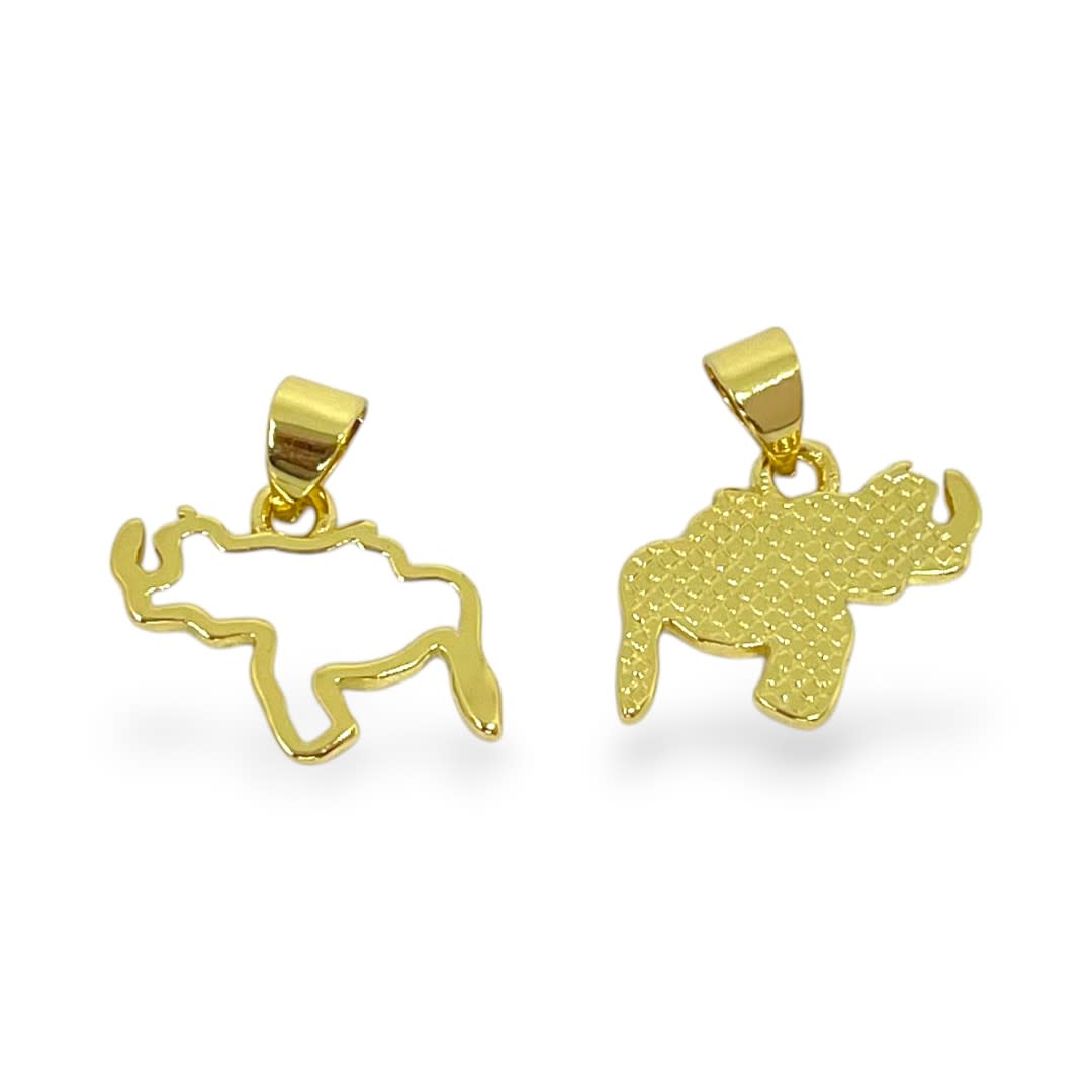 Dije colgante esmaltado mapa de venezuela 16x12 mm baño de oro / unidad2