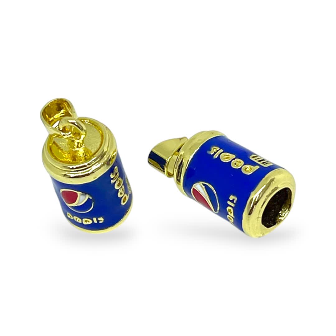 Dije colgante esmaltado lata pepsi 14x9 mm baño de oro / unidad2