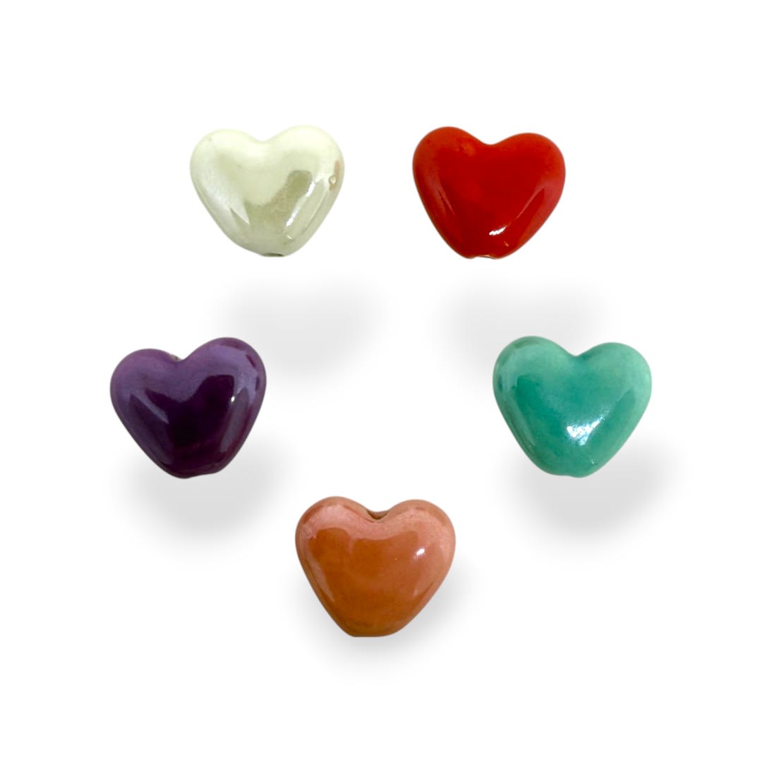 Pasador corazón 15x12 mm porcelana / unidad3