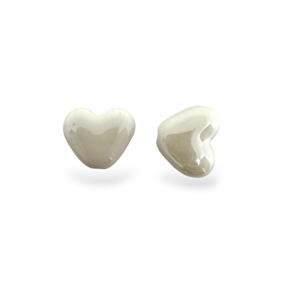 Pasador corazón 15x12 mm porcelana / unidad6