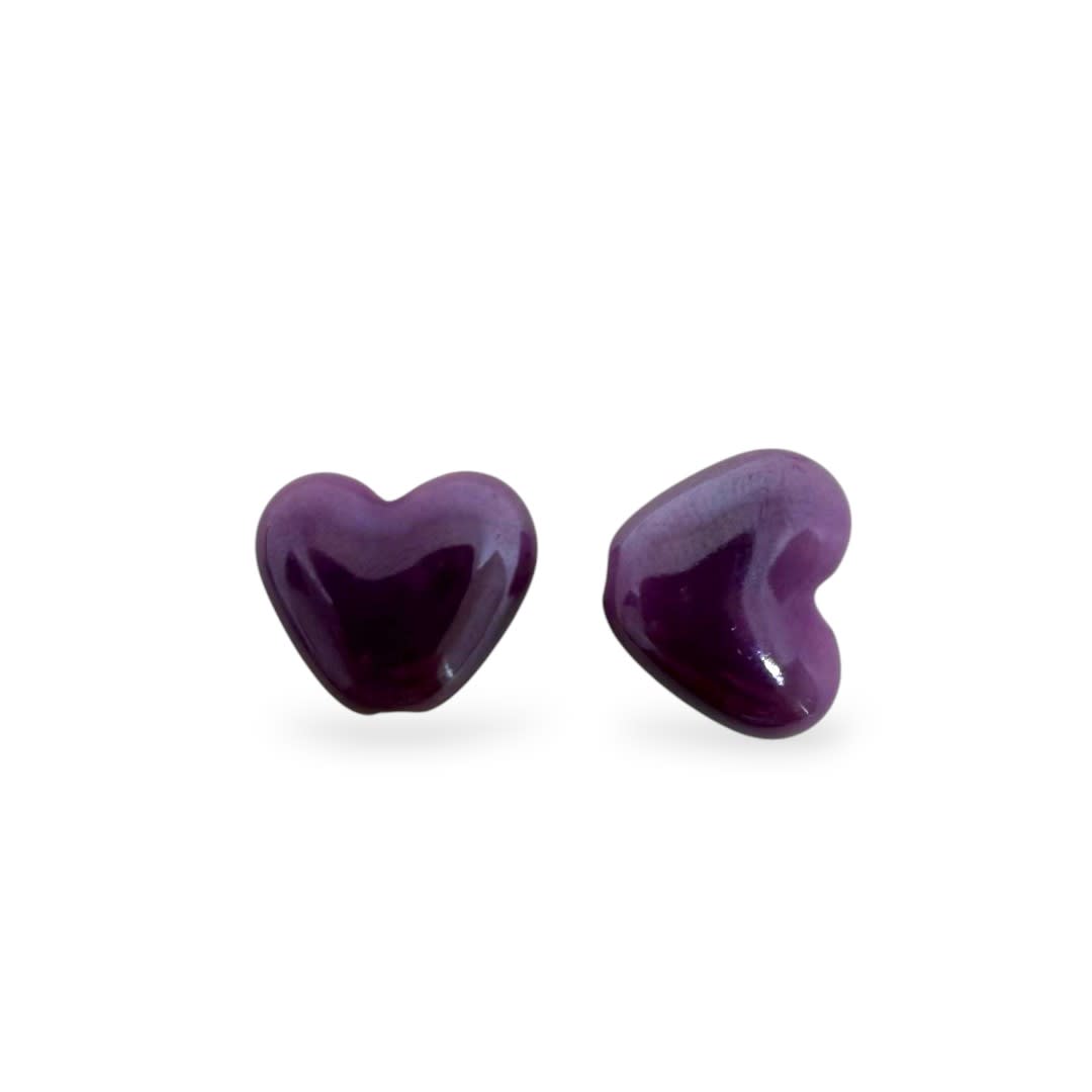 Pasador corazón 15x12 mm porcelana / unidad4