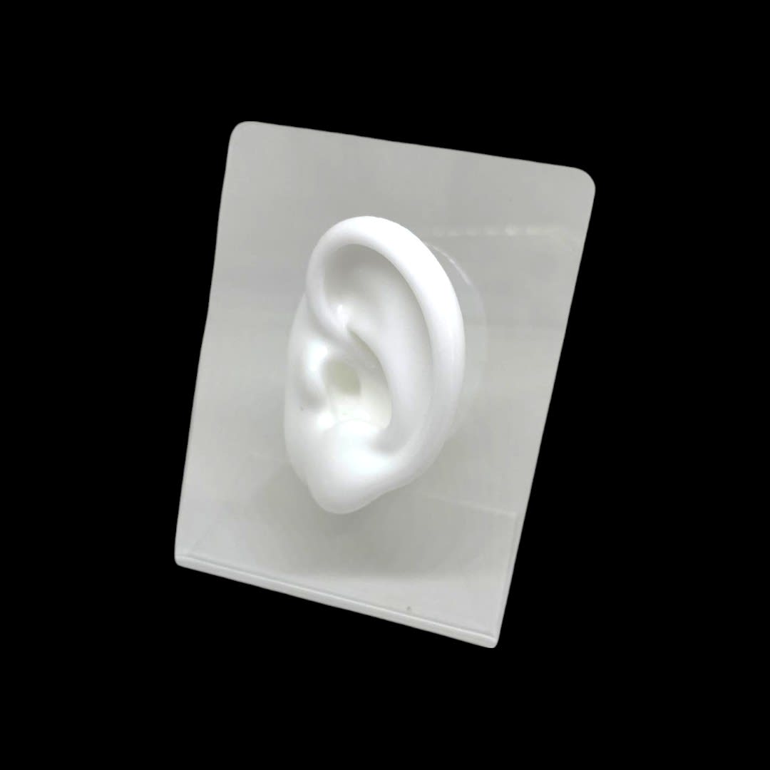 Exhibidor mostrario oreja blanca aros ear cuff silicona soporte acrílico / unidad4