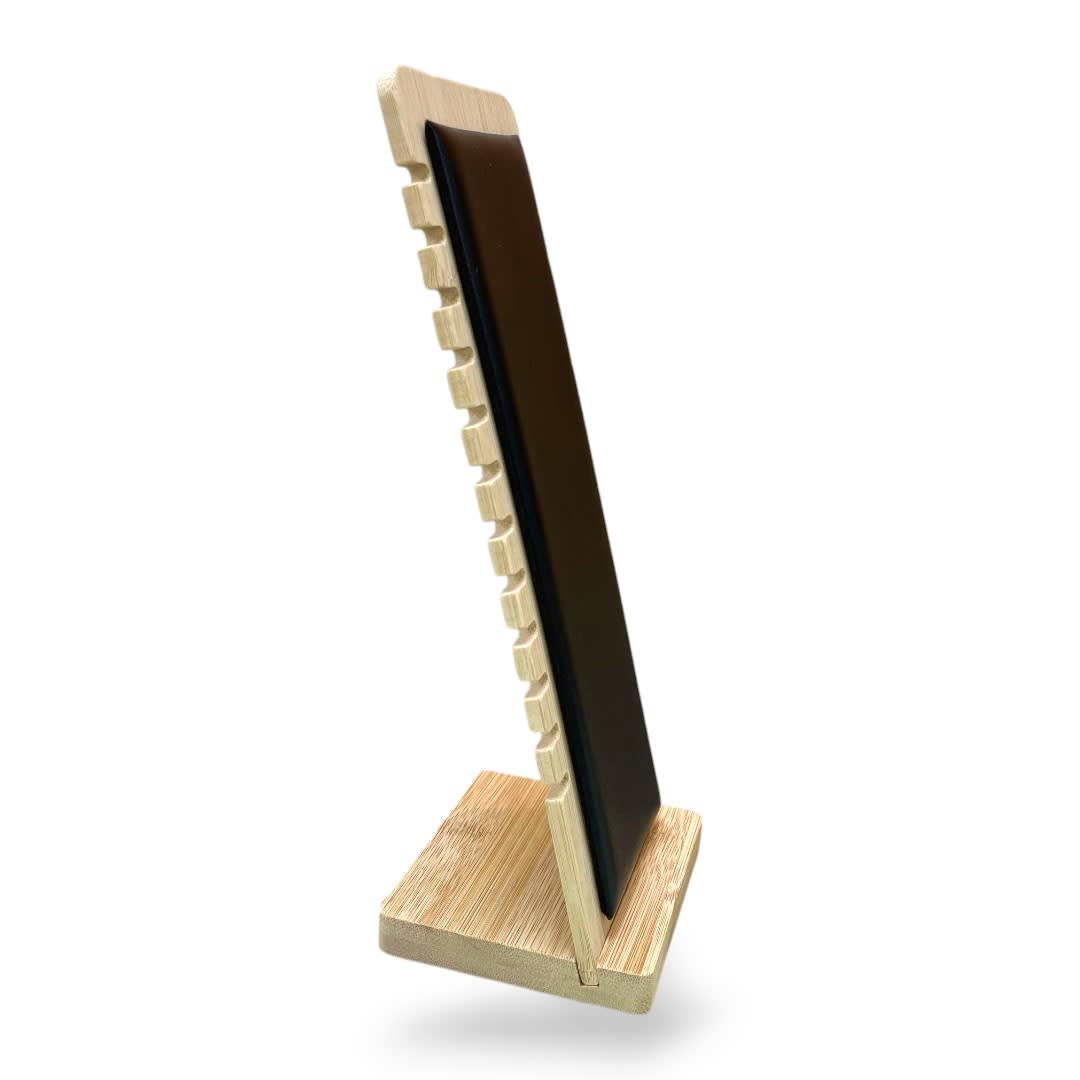 Exhibidor mostrario collar eco cuero negro madera vertical / unidad3