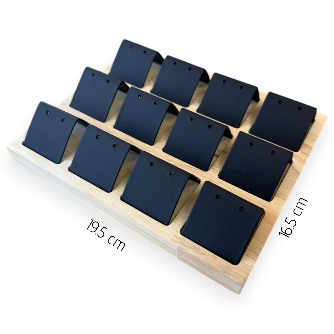 Exhibidor de aros tipo bandeja madera eco cuero Negro / unidad4