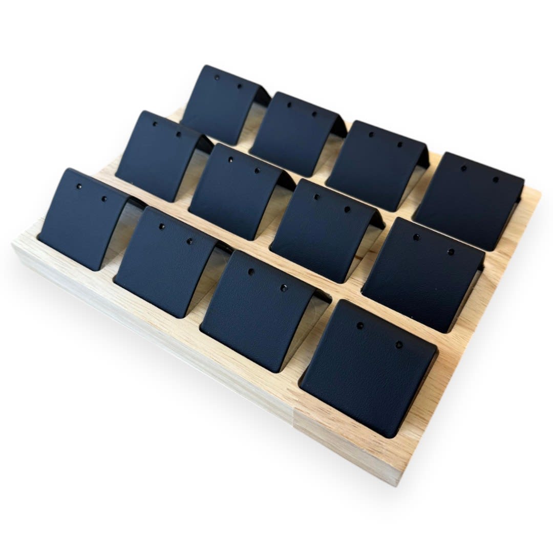 Exhibidor de aros tipo bandeja madera eco cuero Negro / unidad1