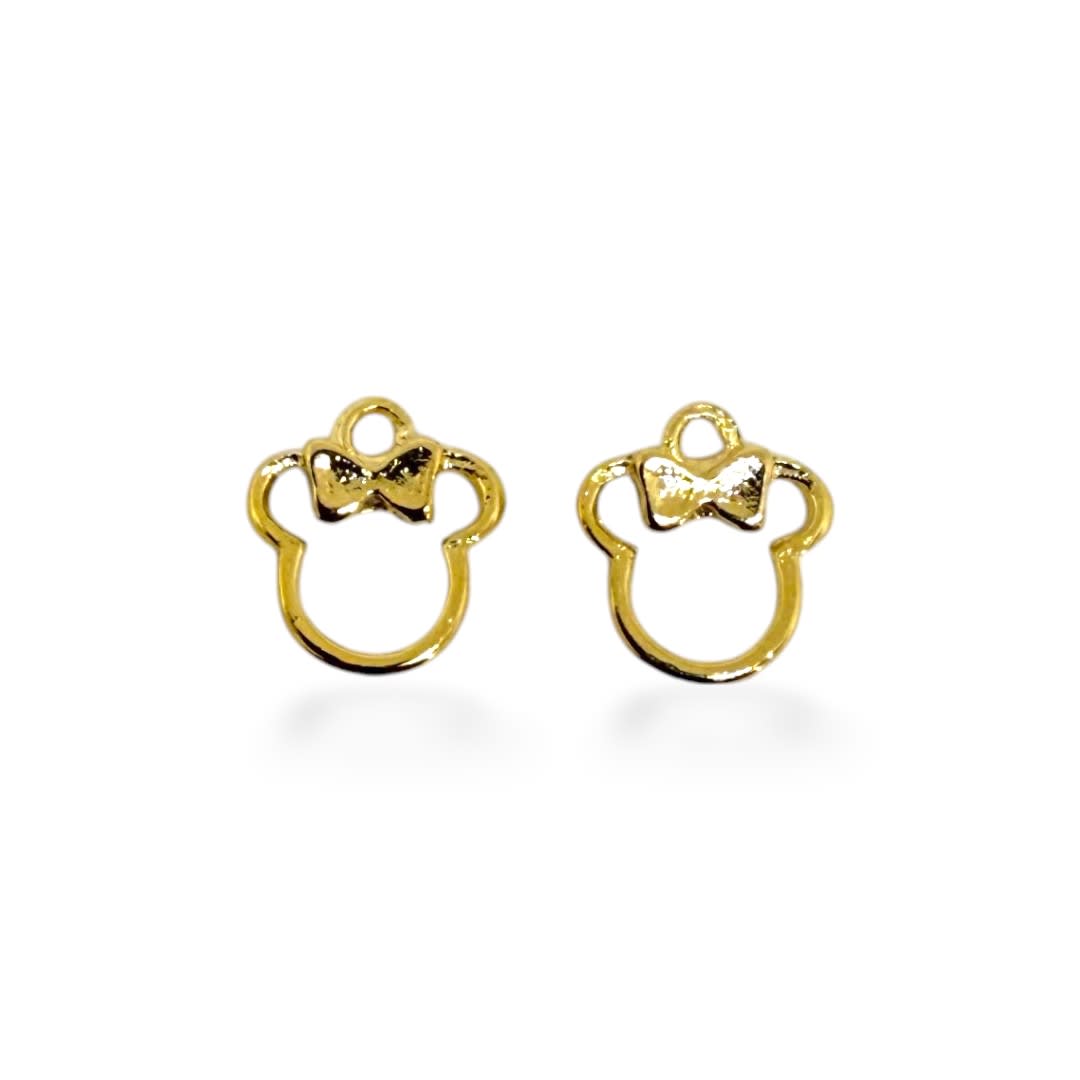 Mini dije minnie mouse silueta 11x12 mm gold-filled / unidad1