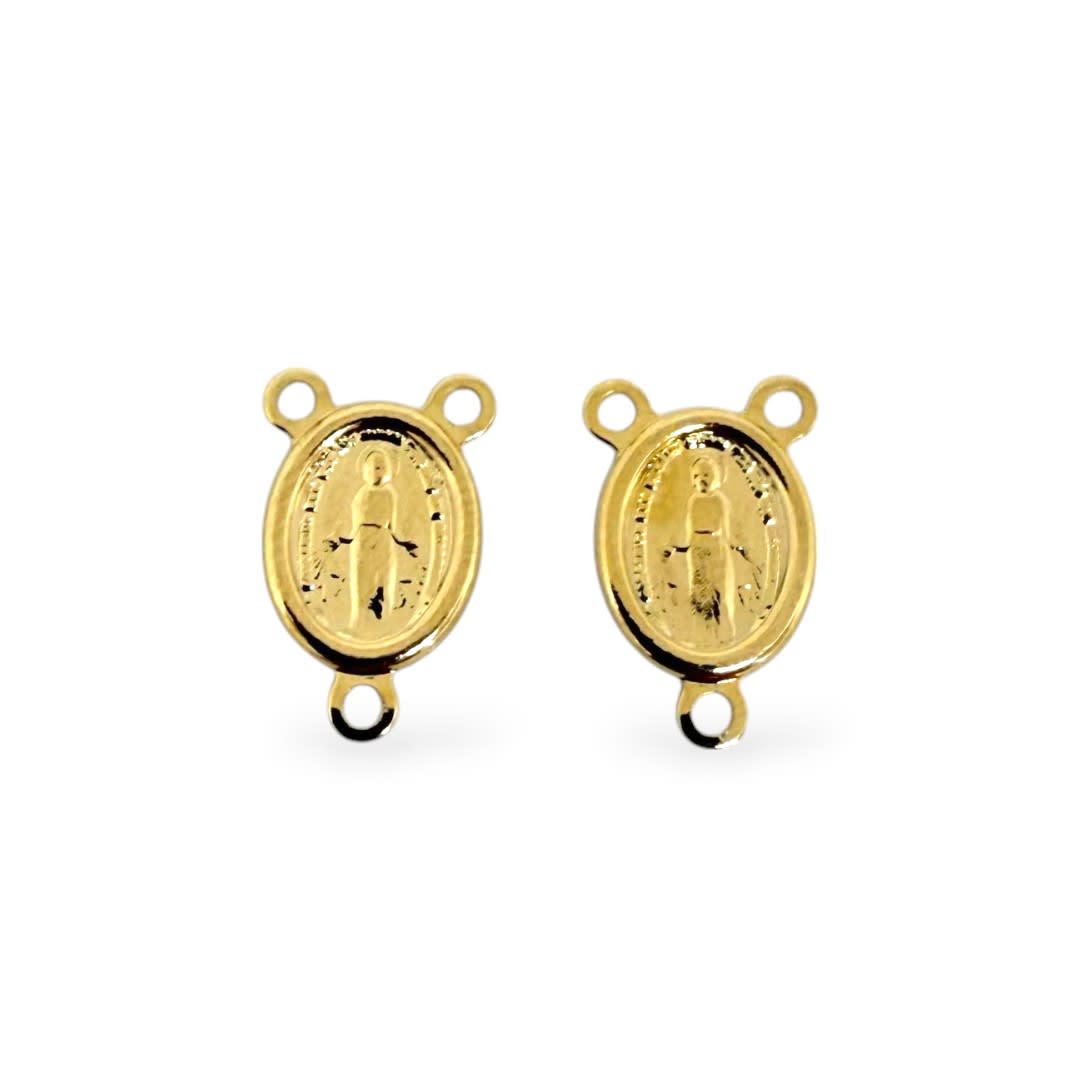 Mini dije vitela Marieta virgen de los rayos 13x8 mm gold-filled / unidad1