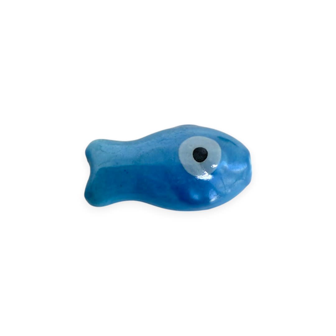 Pasador ojo turco nazar pez peces 19.5 mm porcelana / unidad9