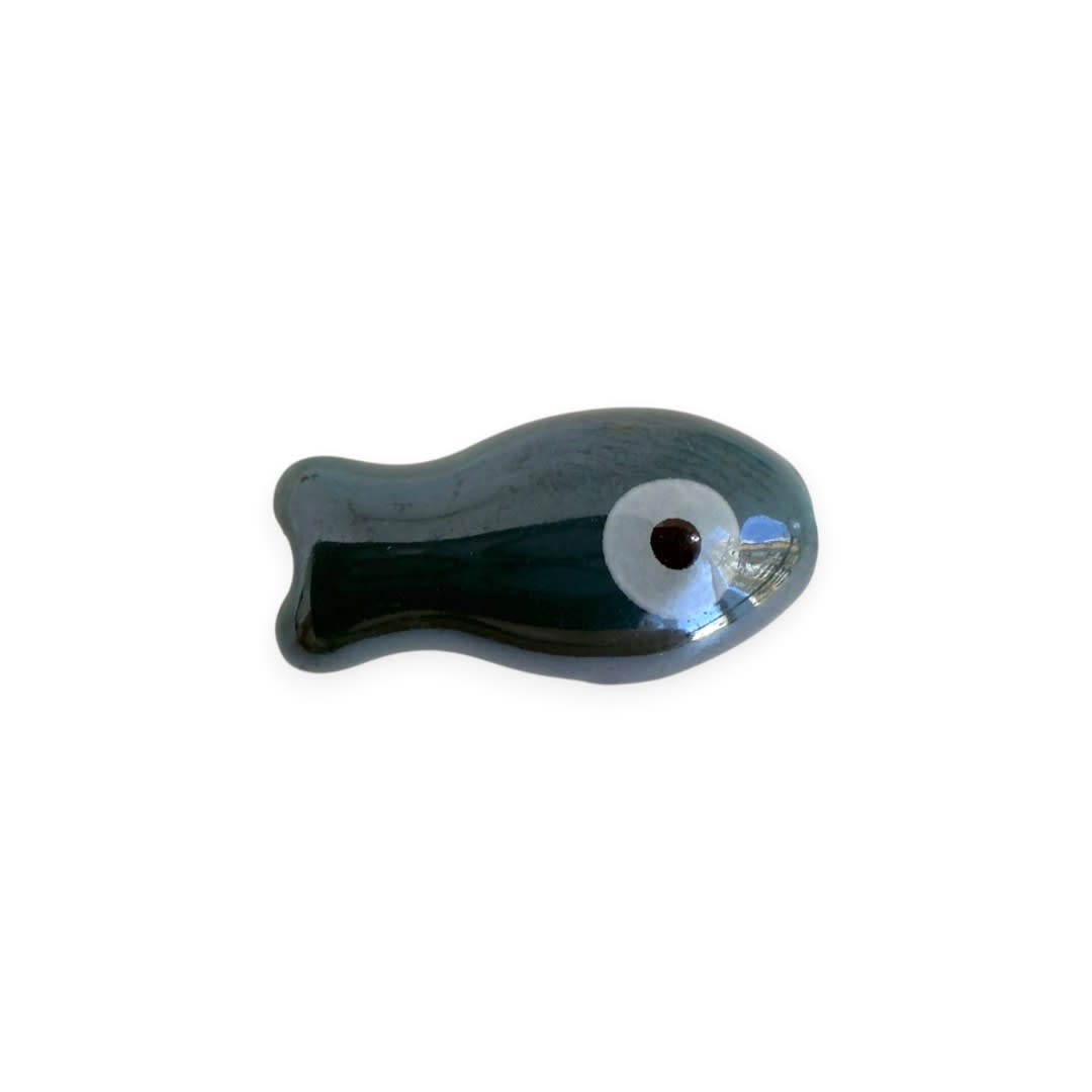 Pasador ojo turco nazar pez peces 19.5 mm porcelana / unidad7