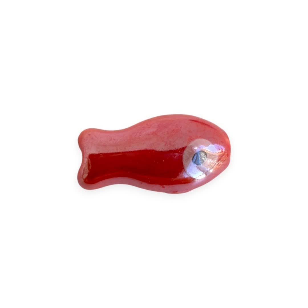 Pasador ojo turco nazar pez peces 19.5 mm porcelana / unidad6