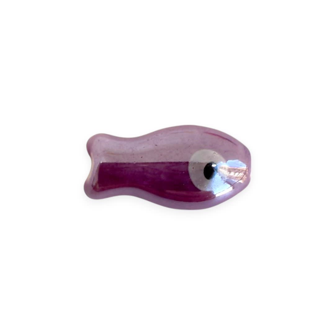 Pasador ojo turco nazar pez peces 19.5 mm porcelana / unidad5
