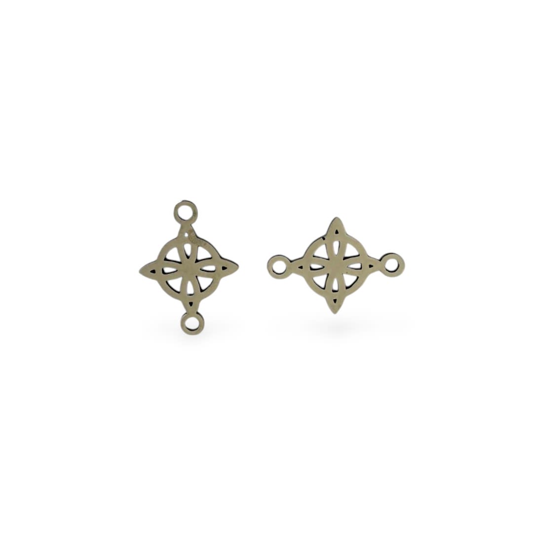 Dije conector nudo de bruja acero dorado plateado / unidad3