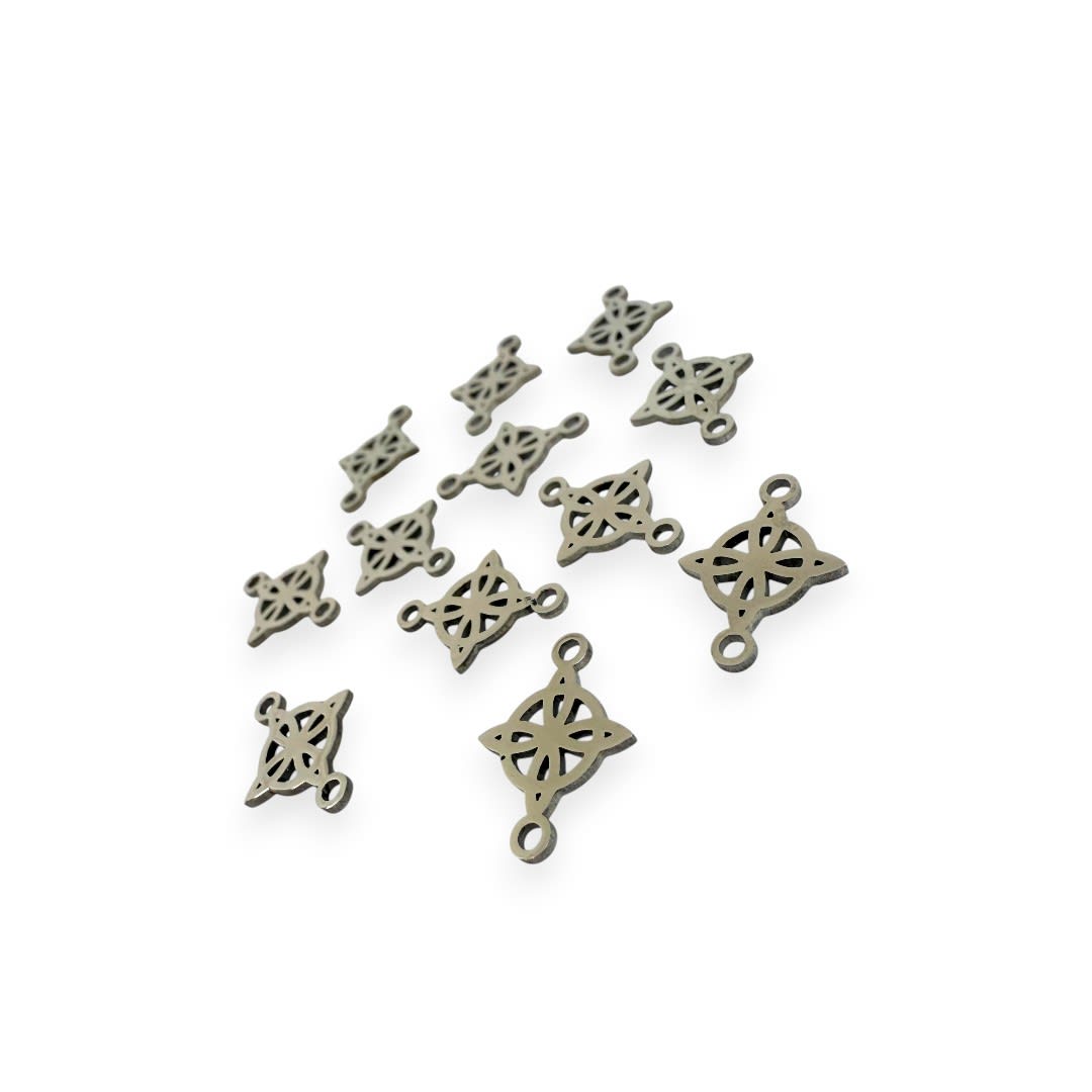 Dije conector nudo de bruja acero dorado plateado / unidad2