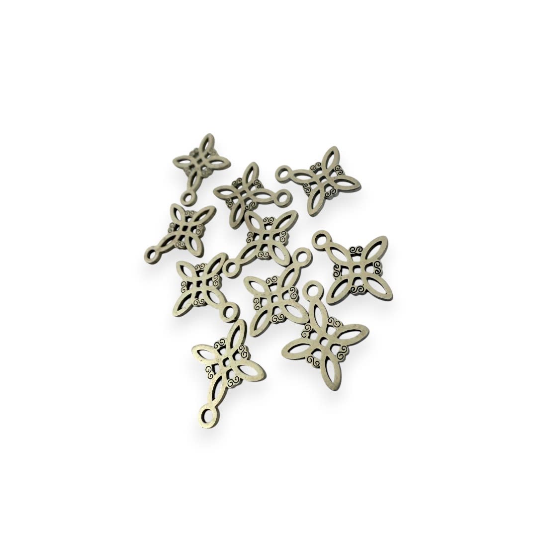 Dije colgante nudo de bruja acero plateado / unidad2