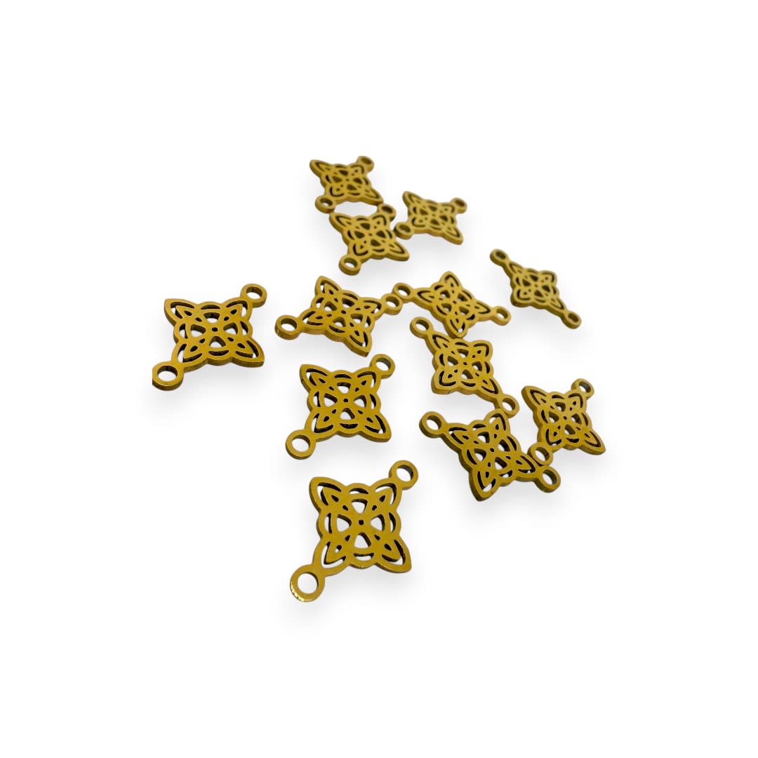 Dije conector nudo de bruja acero dorado plateado / unidad4