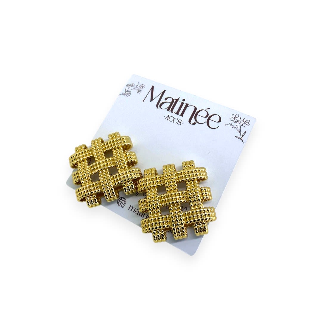 Aros topo maxi colgantes elegantes baño de oro / par9