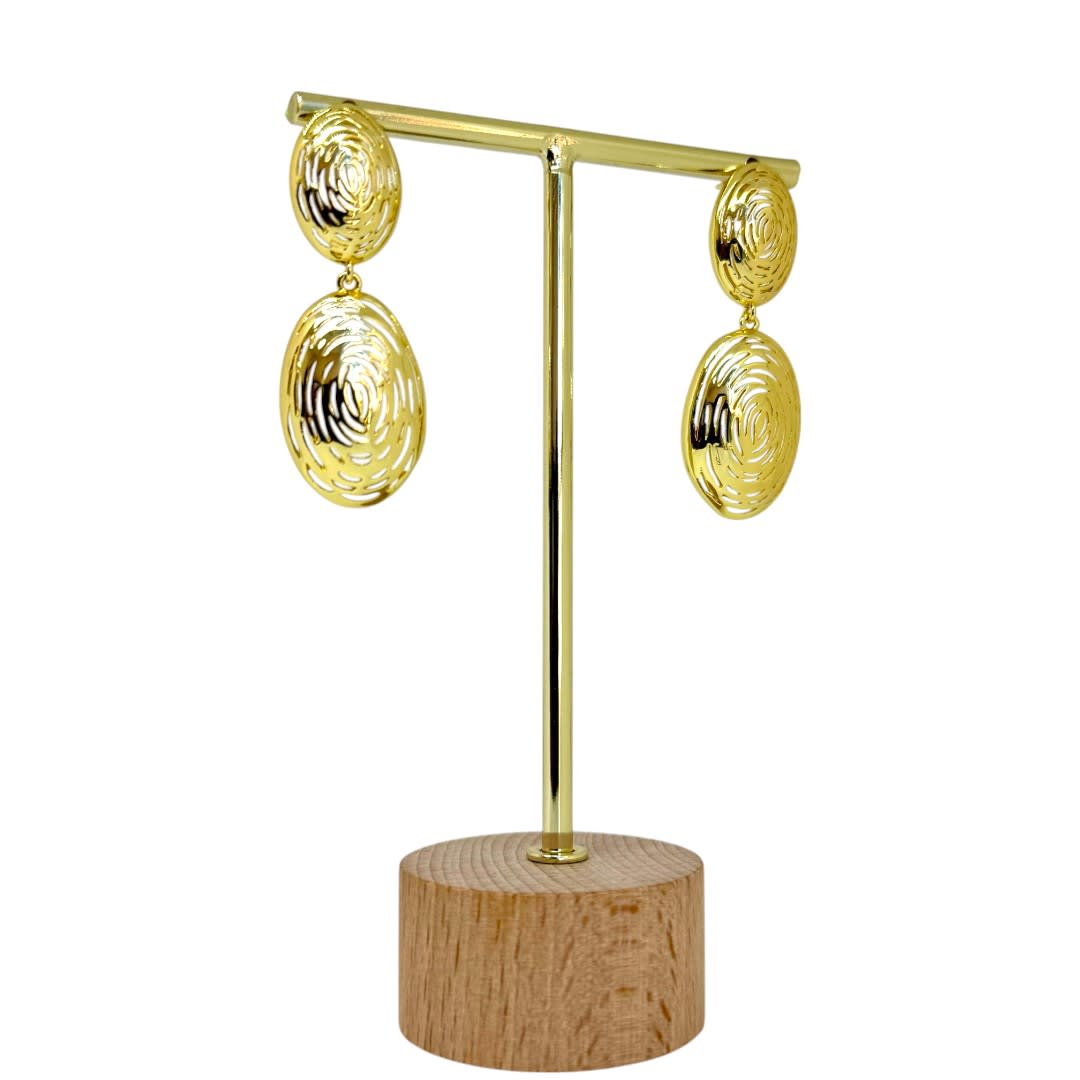 Aros topo maxi colgantes elegantes baño de oro / par7