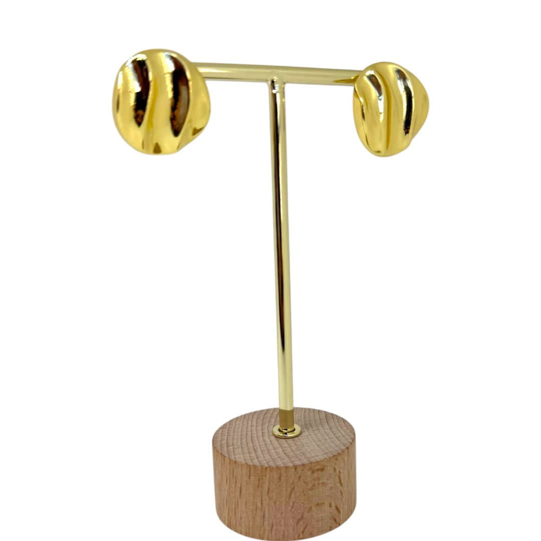 Aros topo maxi colgantes elegantes baño de oro / par1