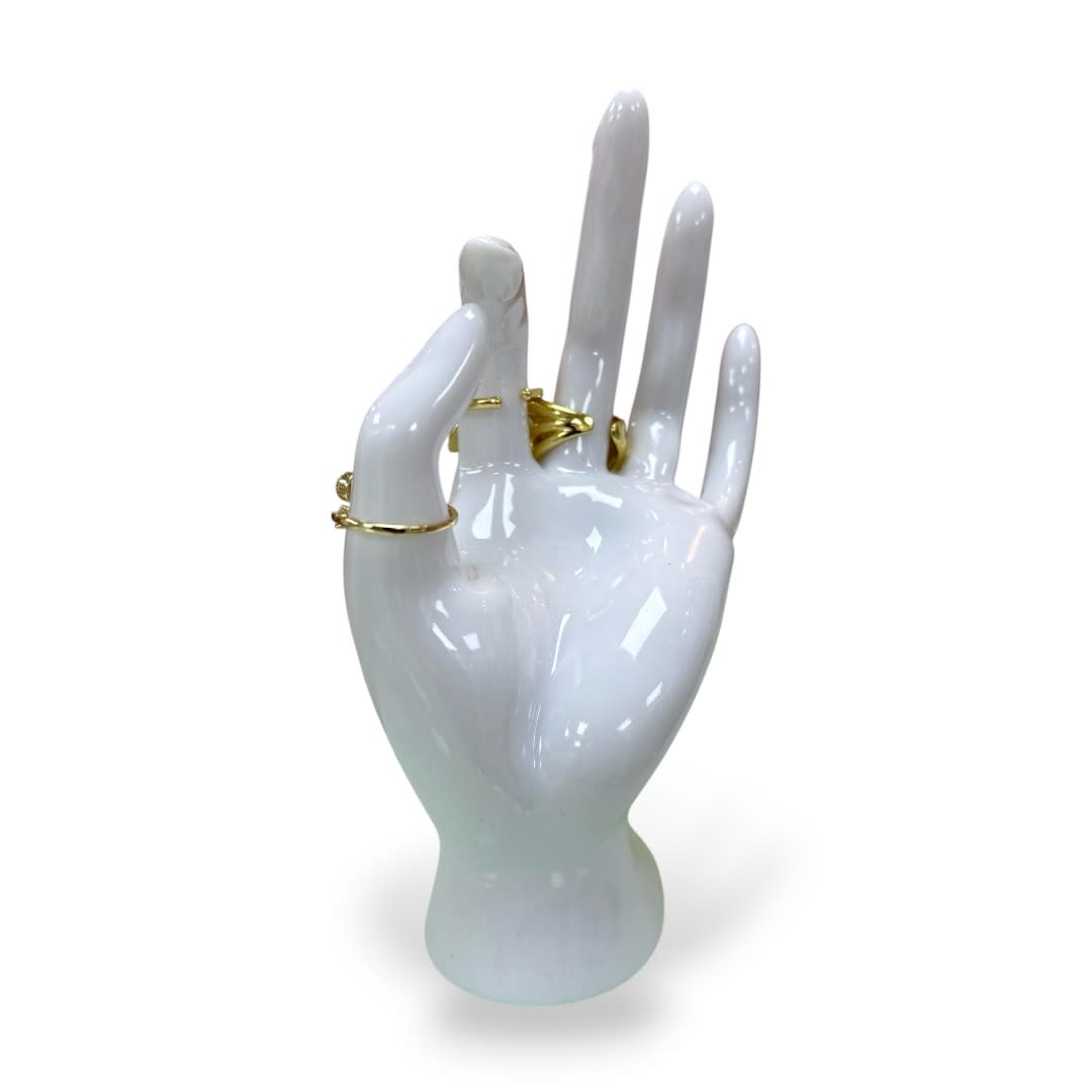 Exhibidor mostrario anillos mano blanca porcelana / unidad5