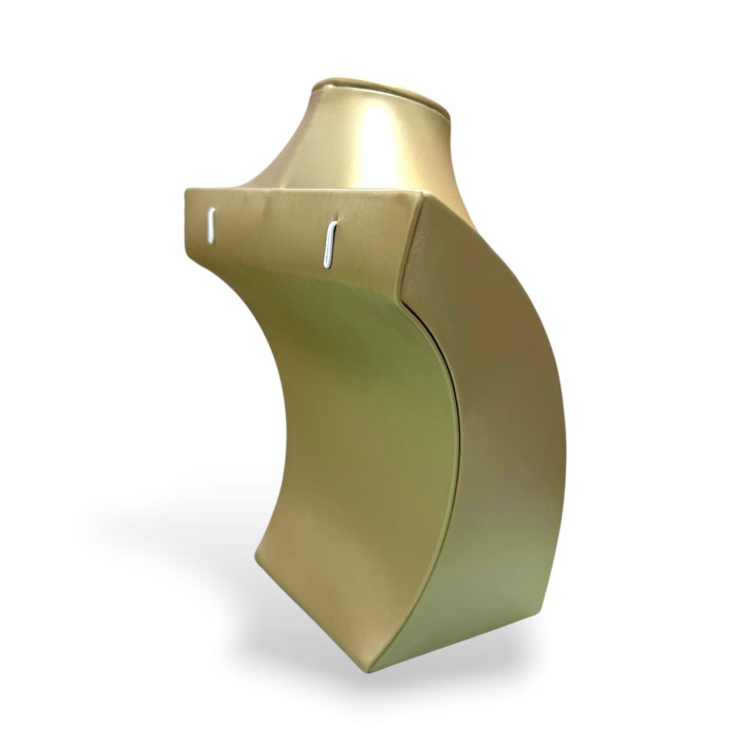 Exhibidor mostrario busto chico 20 cm eco cuero dorado / unidad5