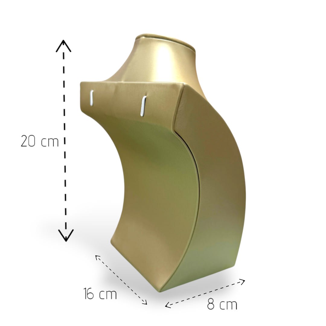 Exhibidor mostrario busto chico 20 cm eco cuero dorado / unidad2